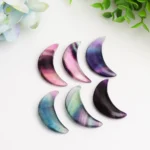 1.85" Rainbow Fluorite Moon Carving Bulk Wholesale