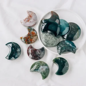 10pcs Green Agate Crystal Moon Wholesale