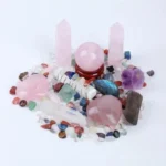 7 Types of Crystal Tower Palm Stone Chips Sphere Energy Gift Box Wholesale