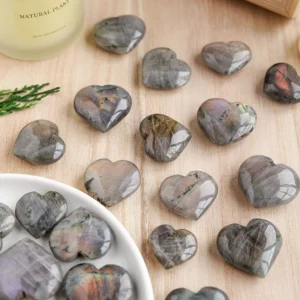 10pcs Gray Labradorite Crystal Hearts Wholesale