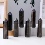 5 Sizes of Black Gold Obsidian Crystal Tower