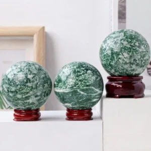 5pcs 5-5.5cm Green Jade Crystal Sphere Balls Wholesale