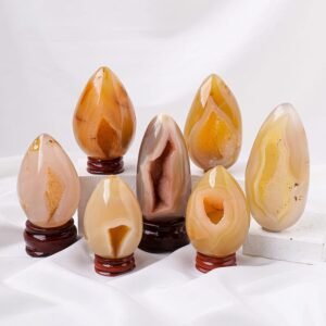 4 Sizes of Yellow Agate Crystal Egg Wholesale