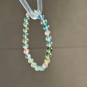 Natural rare multi-colored ultra-fine Morganite single-ring bracelet