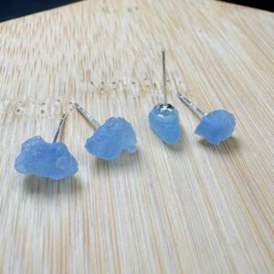 New style custom-cut natural aquamarine gemstone stud earrings for wholesale purchase