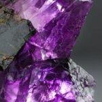 close up view of an amethyst crystal