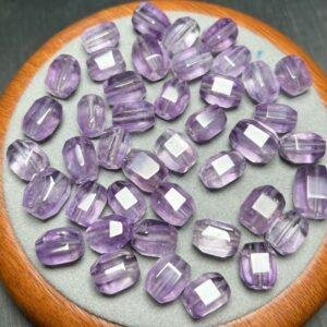 natural amethyst freeform pendant with hole 13x9mm