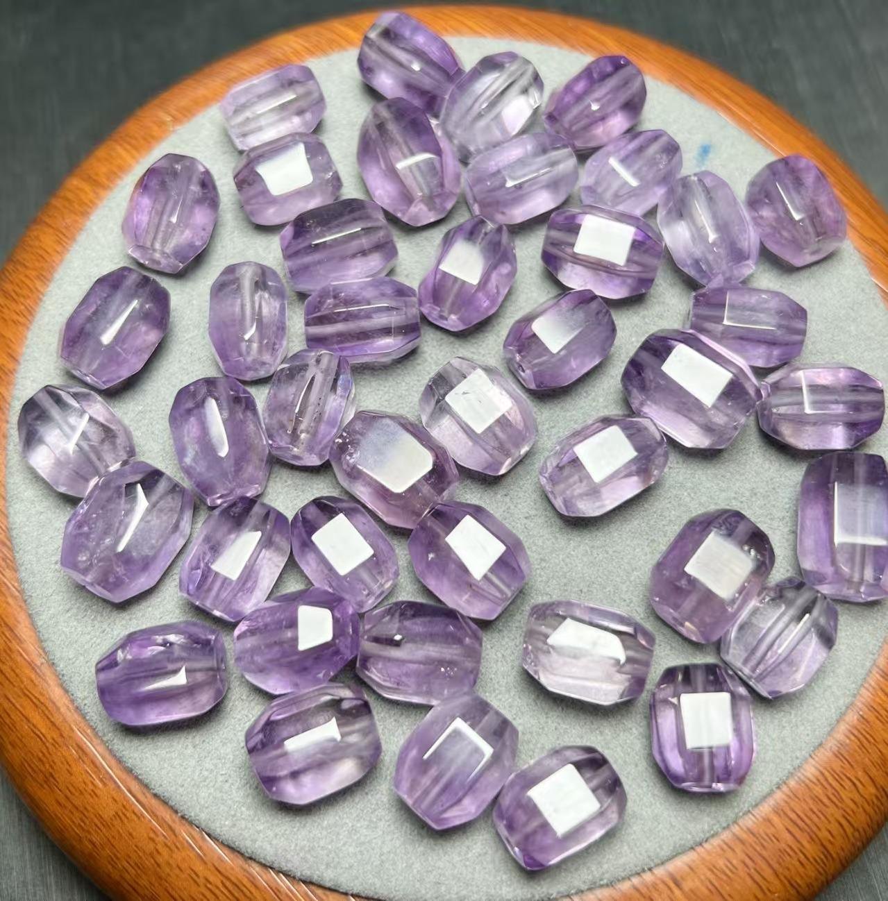 natural amethyst freeform pendant with hole 13x9mm