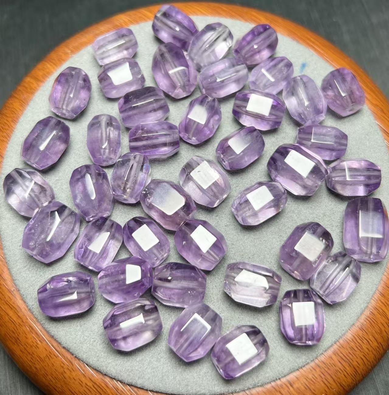 natural amethyst freeform pendant with hole 13x9mm