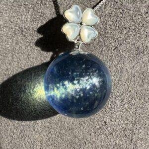 s925 sterling silver natural blue larimar pendant 15mm