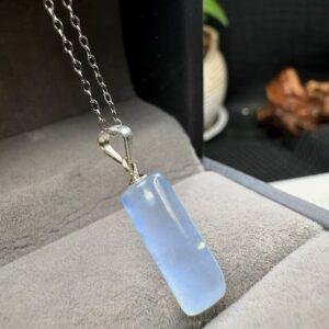 aquamarine cylinder pendant with s925 sterling silver